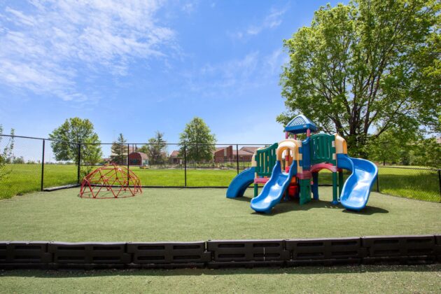 color playground outside on grass